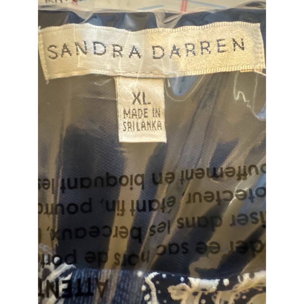 Sandra Darren Womens Midi Dress‎ Size XL Blue Twist Front Sleeveless Work Office - Picture 6 of 11